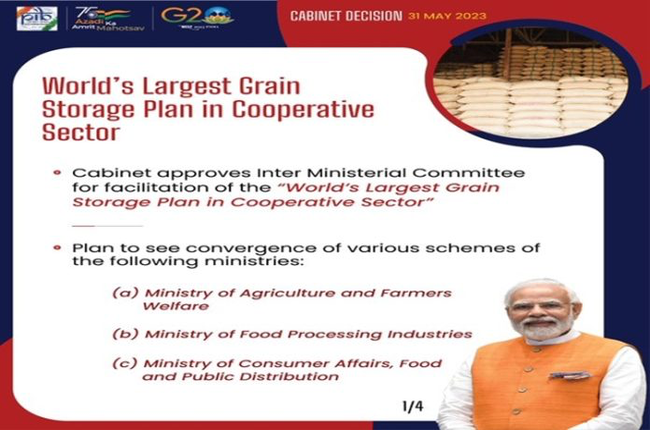 Cabinet Approves Inter-Ministerial Committee for World''s Largest Grain Storage Plan in Cooperative Sector