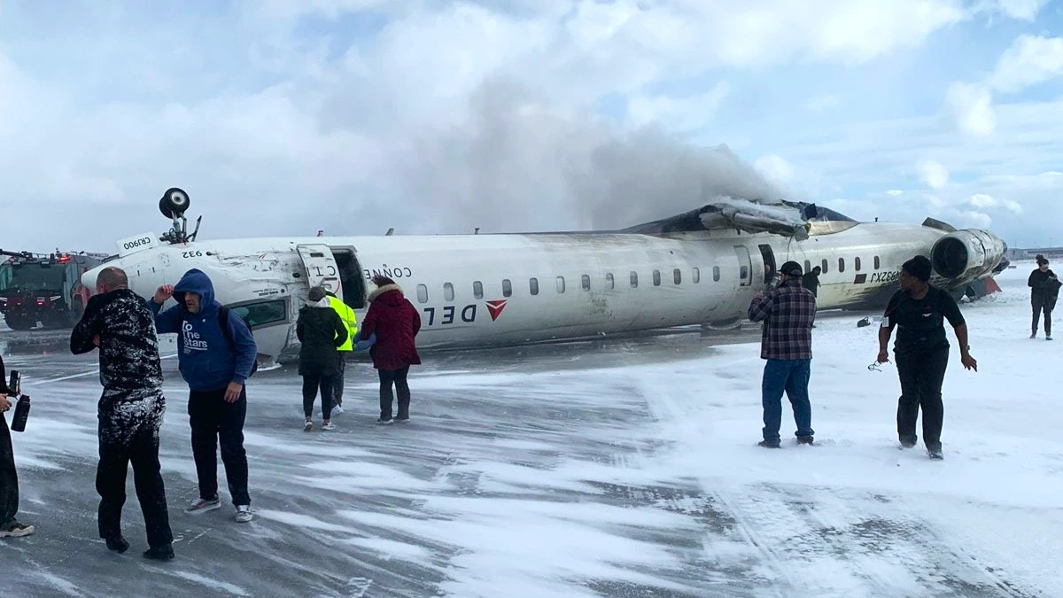 Delta Flight Overturns During Landing at Toronto Pearson, Multiple Injuries Reported